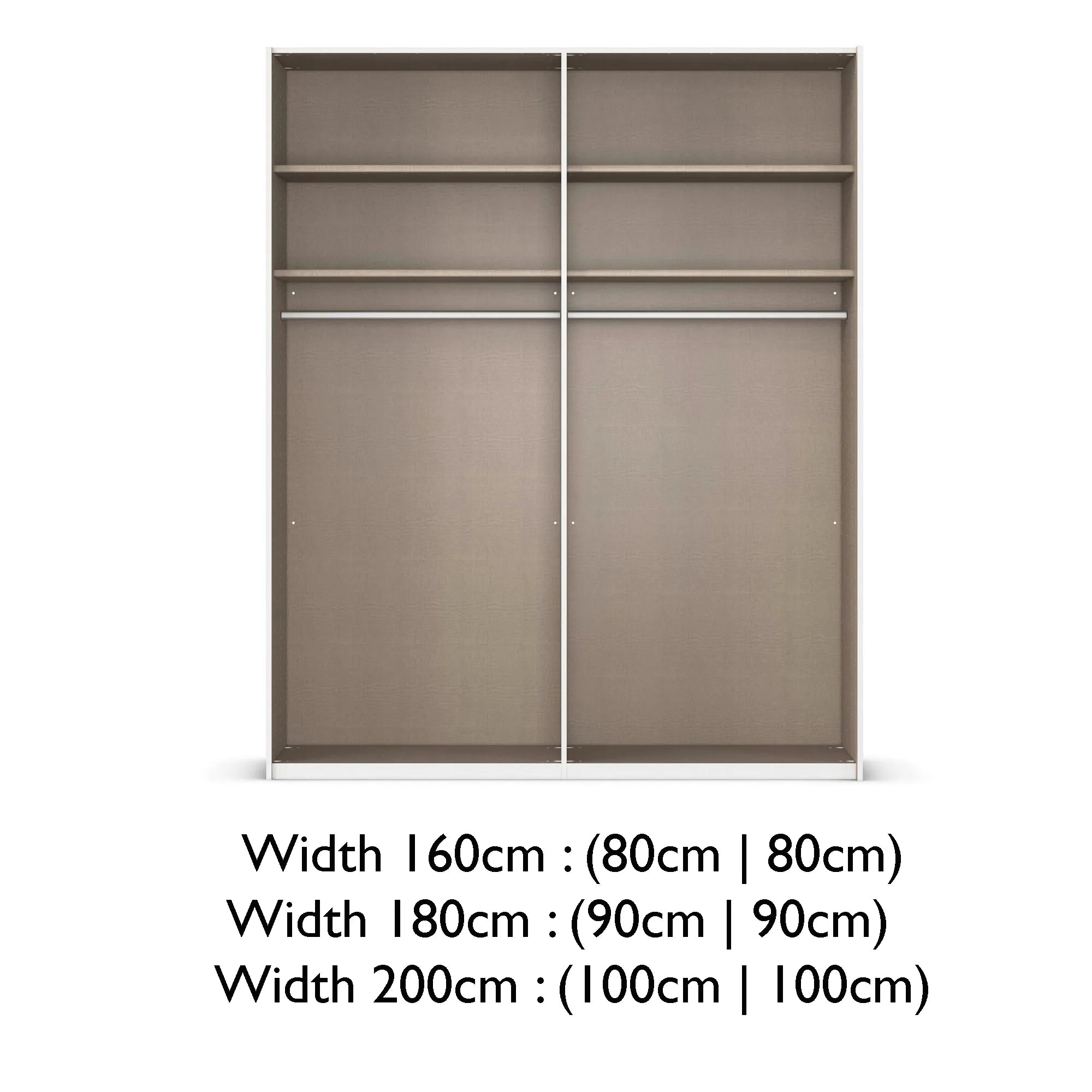 Supreme Duo Champagne Glass Sliding Door Wardrobe with Mirror