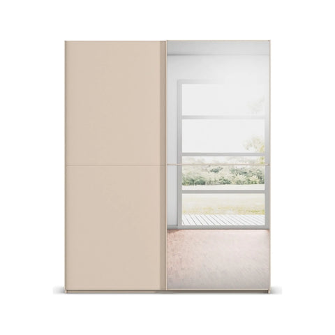 Supreme Duo Champagne Glass Sliding Door Wardrobe with Mirror