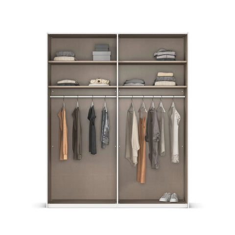 Supreme Duo Champagne Glass Sliding Door Wardrobe with Mirror