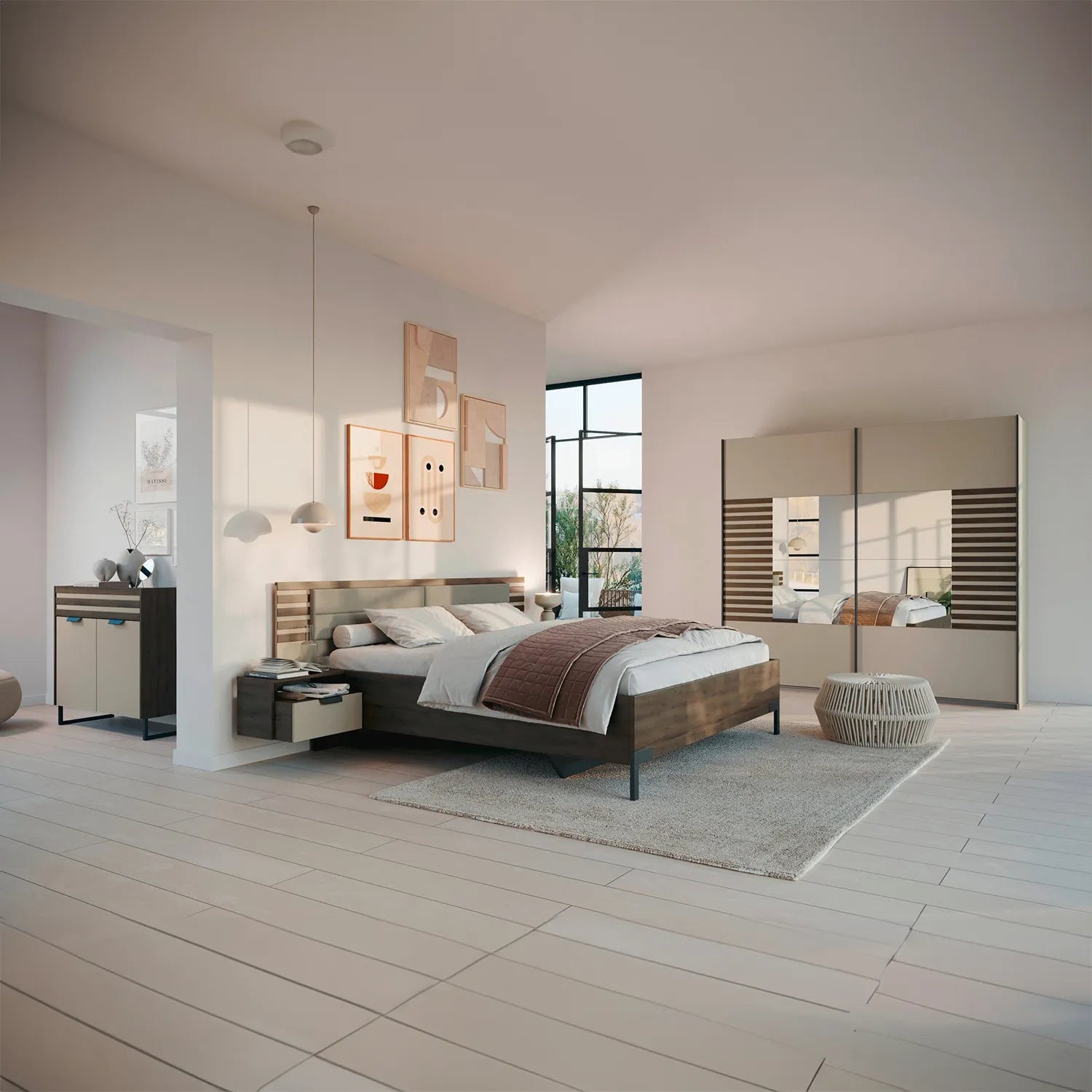 Vestro Champagne Sliding Door Wardrobe - W181cm
