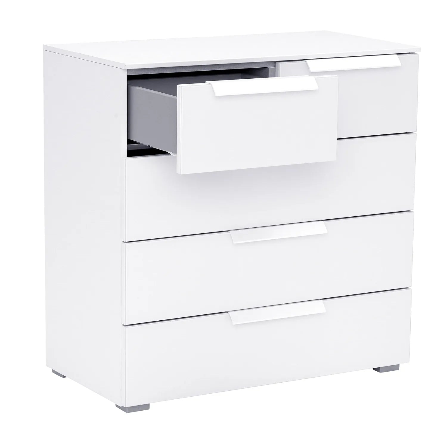 Rauch 5 Drawer White Glass Chest