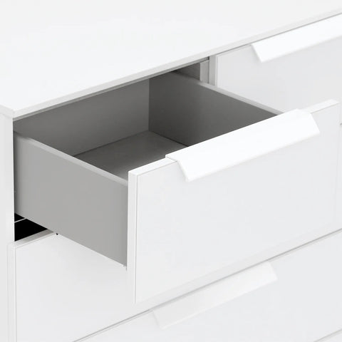 Rauch Perth 5 Drawer White Glass Chest - Top Drawer