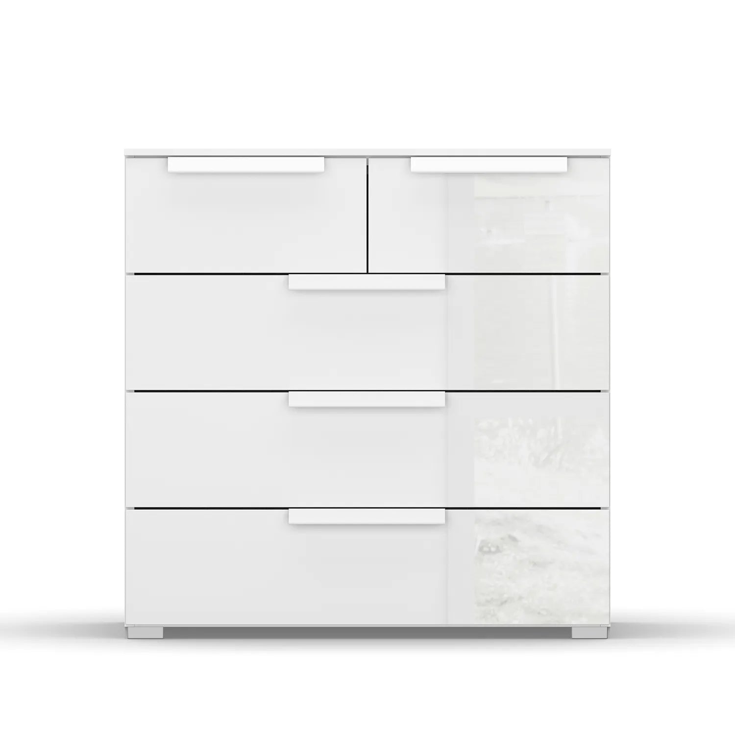 Rauch Formes 5 Drawer White Glass Chest