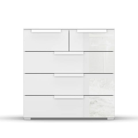 Rauch Formes 5 Drawer White Glass Chest