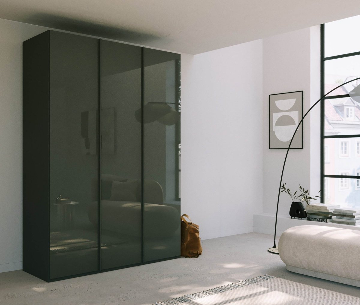 Symphony 151cm Glass 3 Door Wardrobe - Pendle Village Furniture