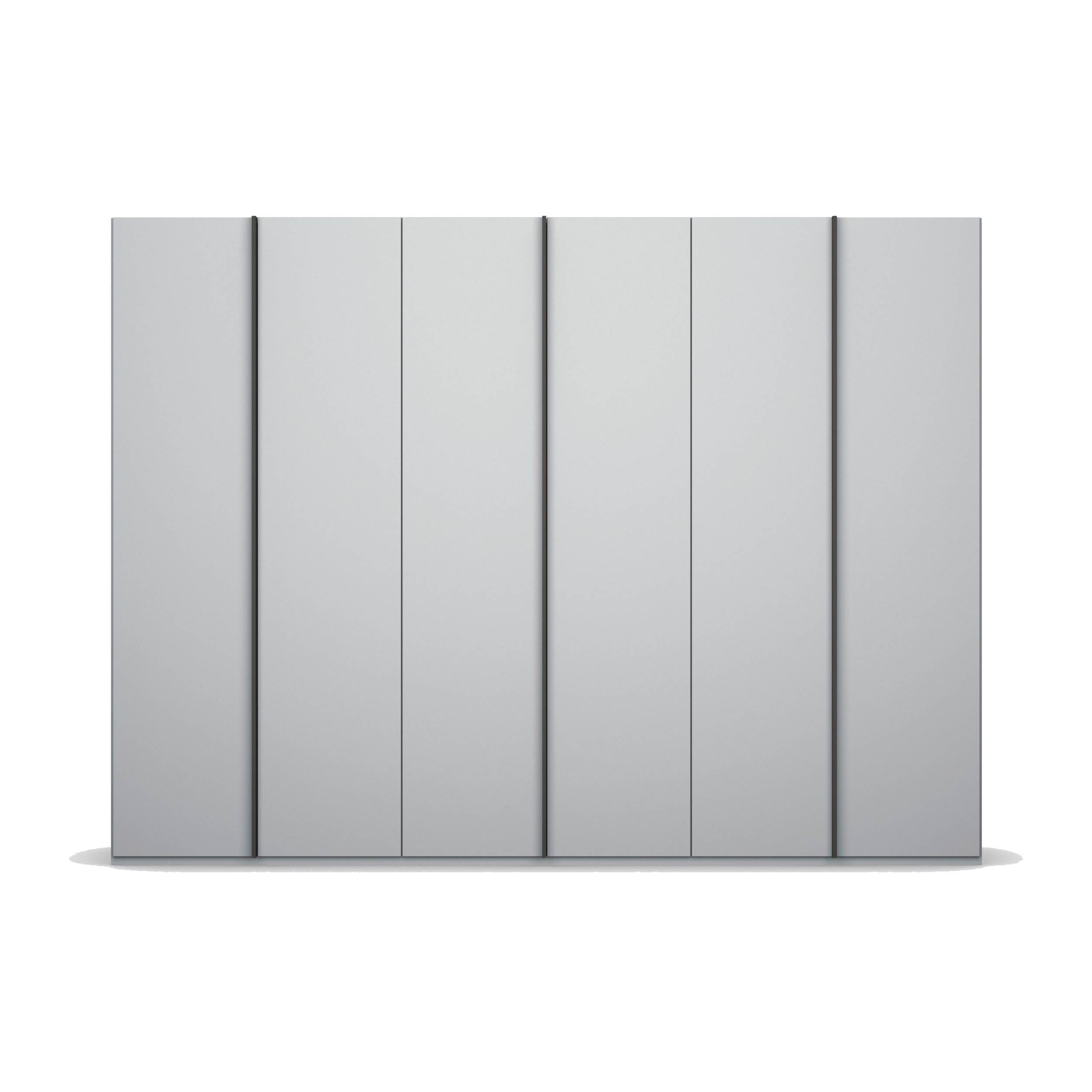 Grey 6 Door Wardrobe, Rauch Skat Meridian, Size: Width 301cm Height 223cm or 235cm Depth is 60cm, Available in choice of 3 Colours White, Grey and Black, Comes with Free Delivery and Assembly, Online Sale monthly Payment option available - 002
