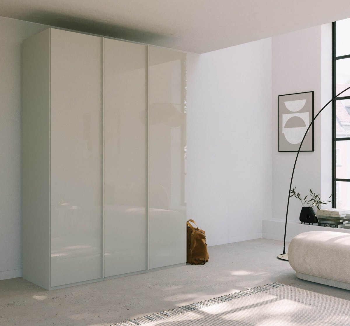 Symphony 151cm Glass 3 Door Wardrobe - Pendle Village Furniture