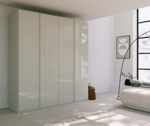 Symphony 201cm Glass 4 Door Hinged Wardrobe - Pendle Village Furniture