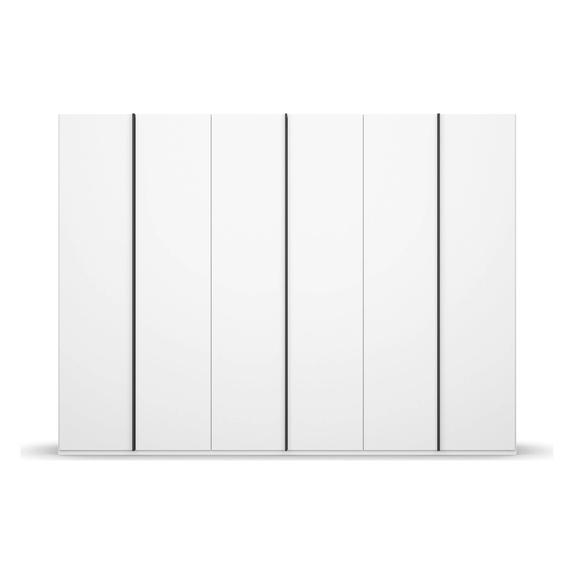 White Six Door Wardrobe at Pendle Village Furniture, Rauch Skat Meridian, Size: Width 301cm Height 223cm or 235cm Depth is 60cm, Available in choice of 3 Colours White, Grey and Black, Comes with Free Delivery and Assembly, Online Sale monthly Payment option available - 001
