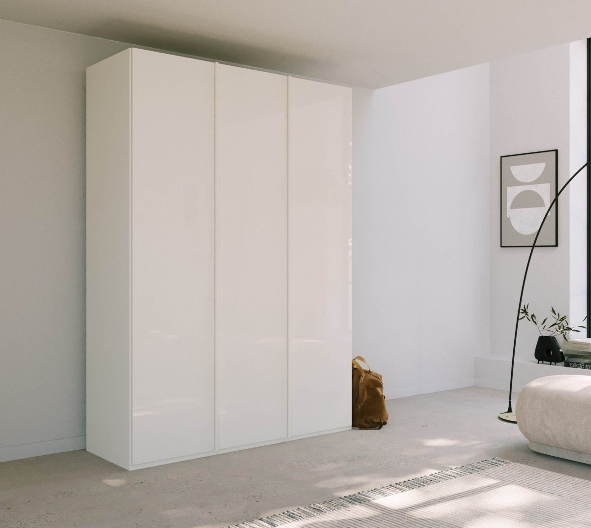 Symphony 151cm Glass 3 Door Wardrobe - Pendle Village Furniture