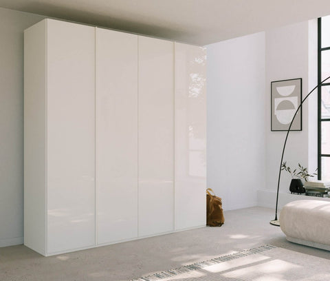 Symphony 201cm Glass 4 Door Hinged Wardrobe - Pendle Village Furniture