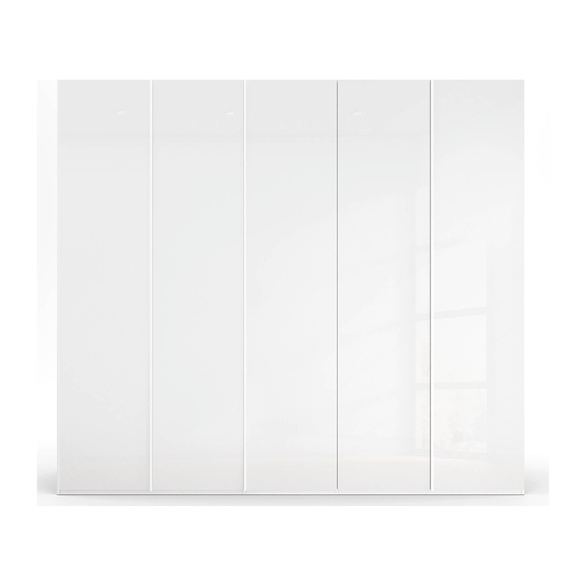 250cm Wardrobe White Glass Front Colour, Rauch Skat Meridian Hinged Door Wardrobe, Size: width 250cm Height 223cm or 235cm, Available in Choice of 3 Colours Basalt Glass, White Glass, Silk Grey Glass, At pendle village furniture online sale Interest Free Monthly payments Free Delivery and Assembly - 001