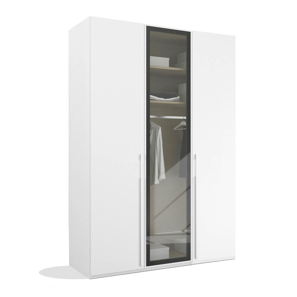 Kacey 151cm 3 Door Wardrobe With Middle Glass Door - Pendle Village Furniture