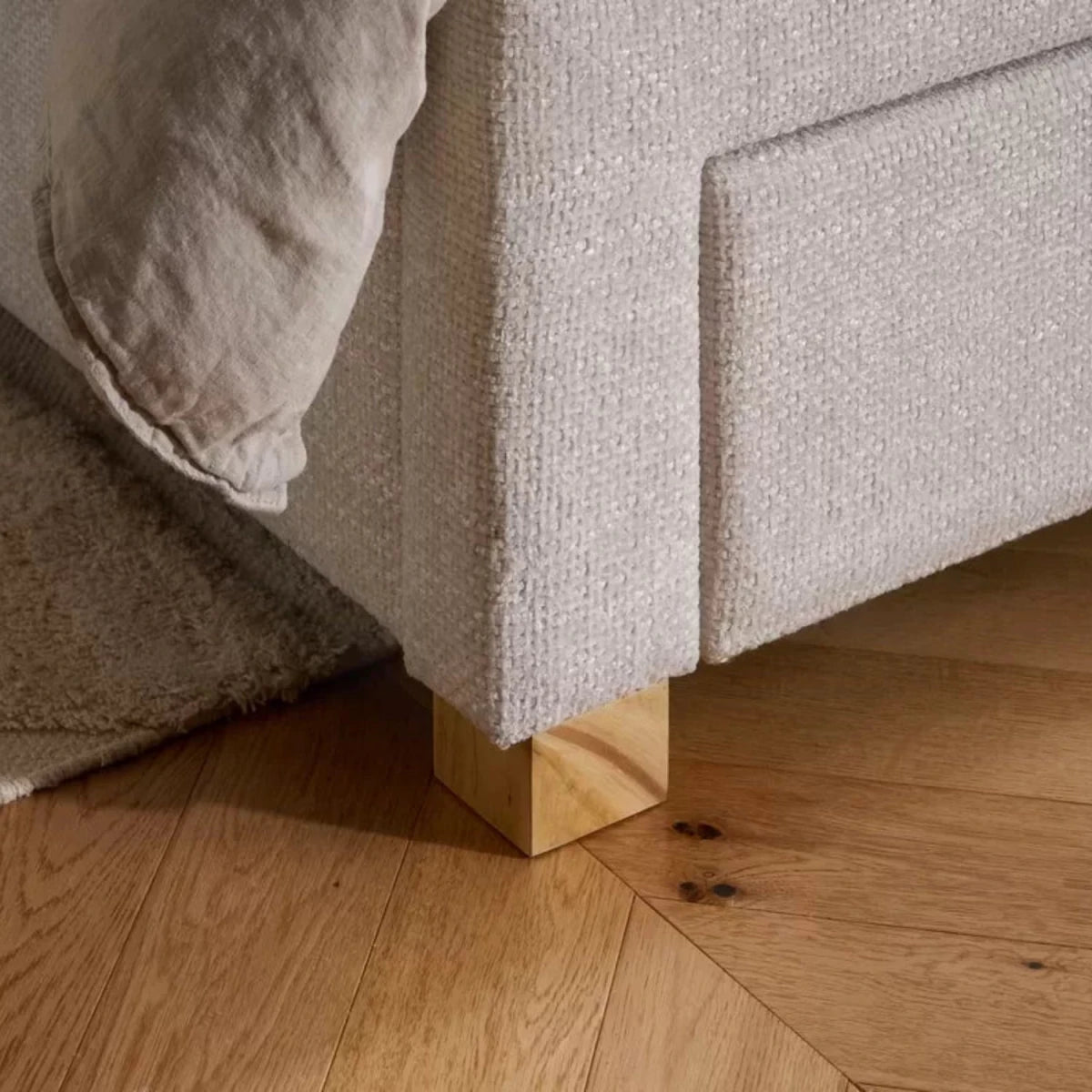 Strong support legs built into bed frame for durability and stability.
