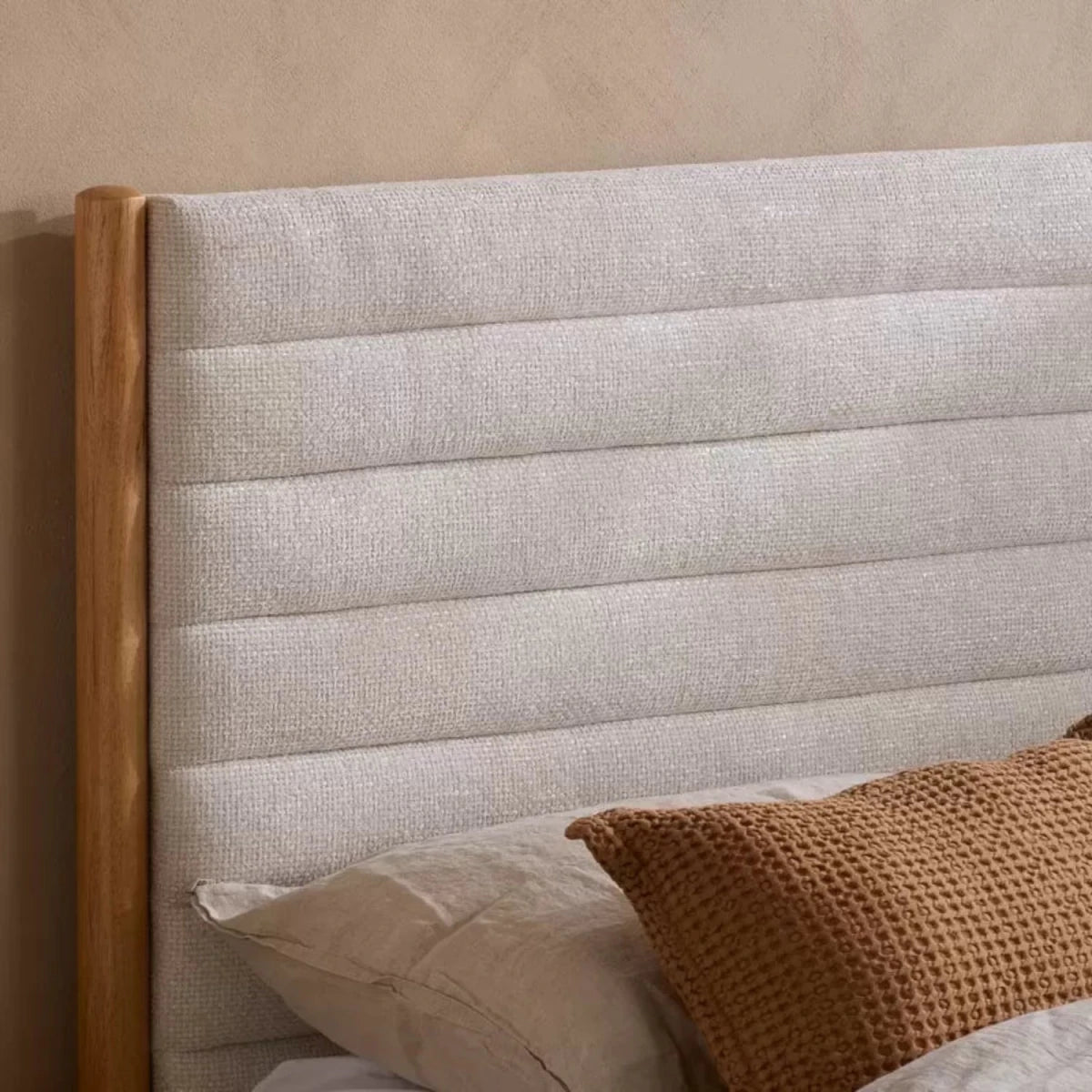 Button tufted velvet headboard with soft padding and elegant design.