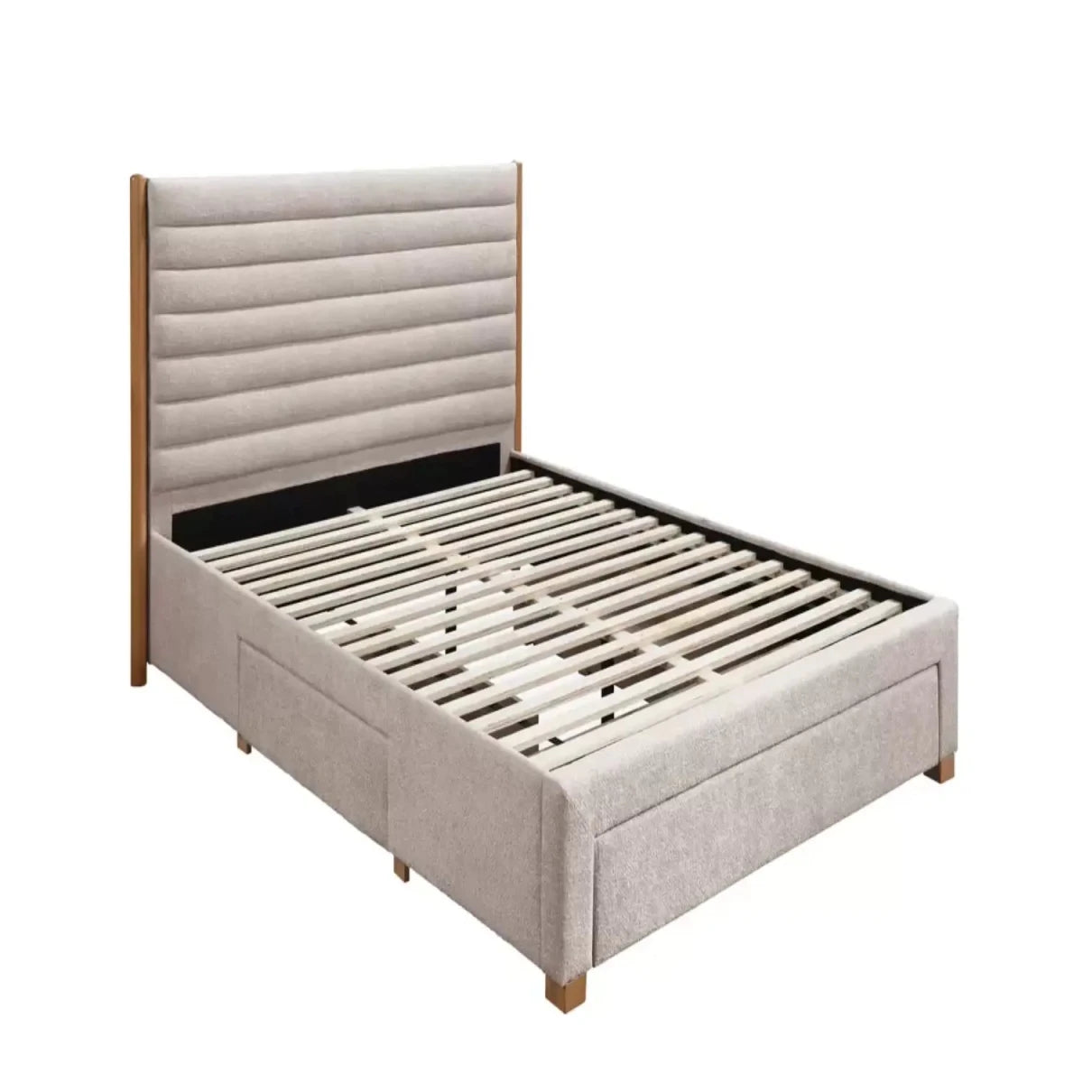 Solid bed structure built for long term use and stability.