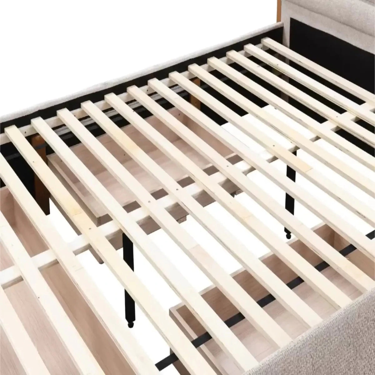 Upholstered bed base designed for stability and everyday use.