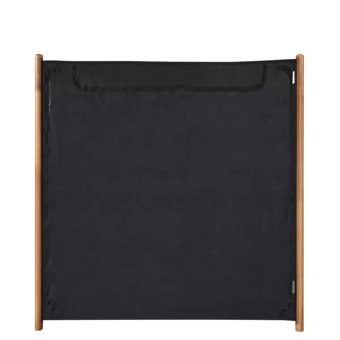 Elegant velvet headboard with detailed button tufting.