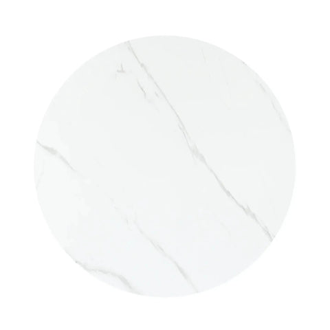 Reese Round White Marble Effect Ceramic Dining Table – 120cm