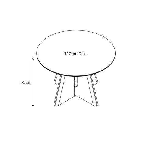 Reese Round White Marble Effect Ceramic Dining Table – 120cm