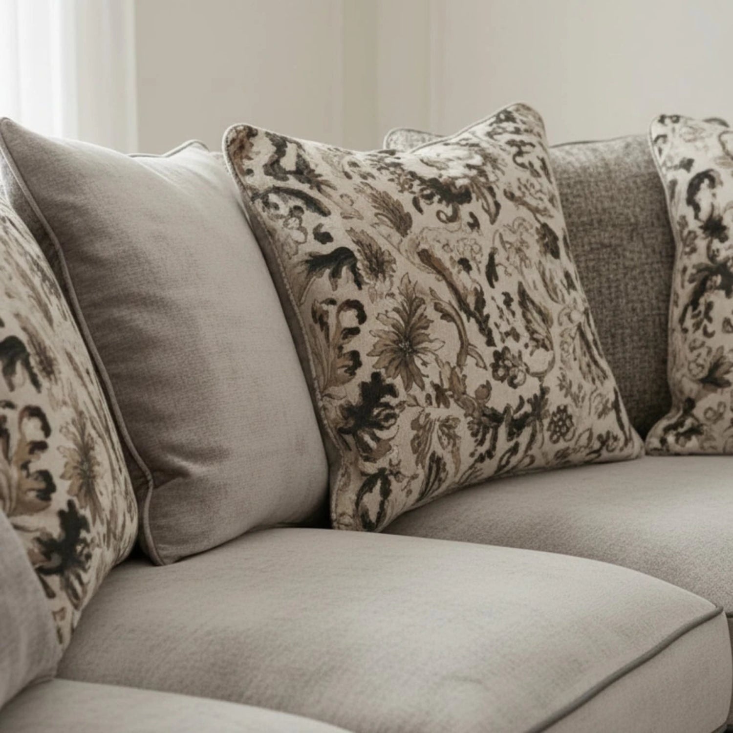 Feather-filled scatter cushions with luxurious plush feel.