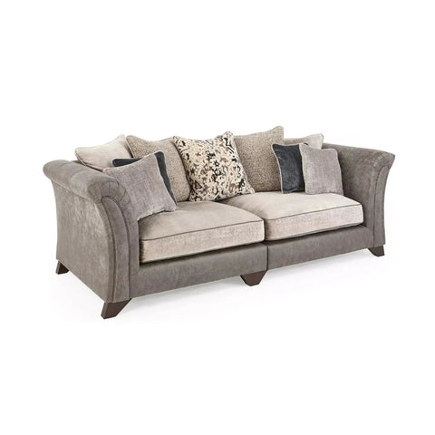 Large 4 seater sofa with deep seating and hardwood wooden legs.