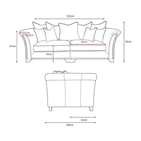 Large 4 seater sofa with deep seating and hardwood wooden legs.
