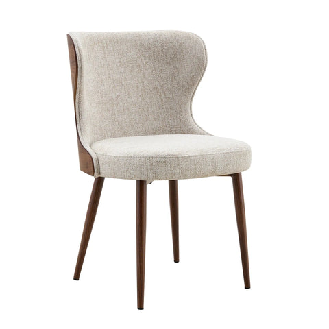 Vienna Walnut & Travertine Dining Table with 6 Dining Chairs