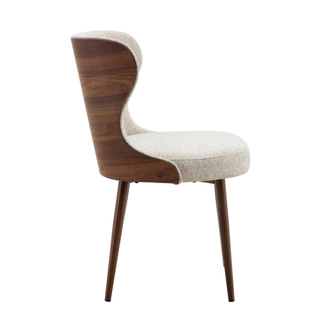 Vienna Walnut & Travertine Dining Table with 6 Dining Chairs