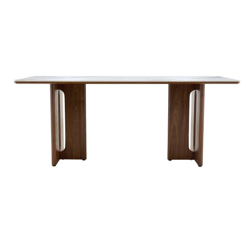 Reid Walnut & Sunset Cloud Vein Dining Table - W180cm
