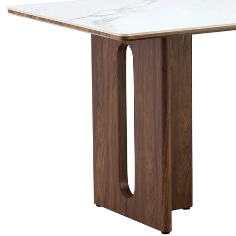 Reid Walnut & Sunset Cloud Vein Dining Table - W180cm