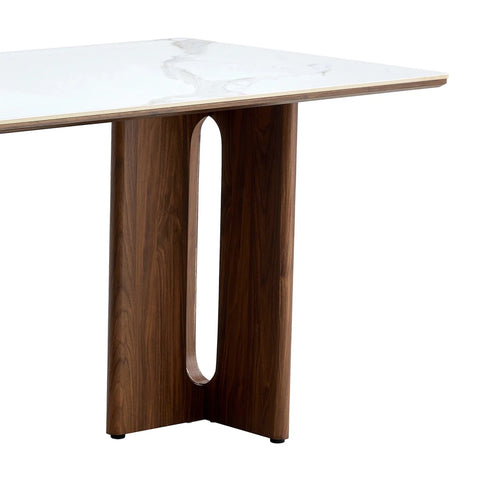 Reid Walnut & Sunset Cloud Vein Dining Table - W180cm