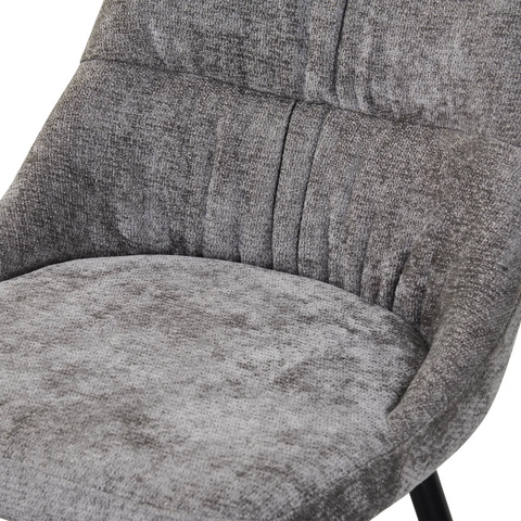 Rhodes Grey Chenille Fabric Dining Chairs – Set of 4 - Pendle Village Furniture
