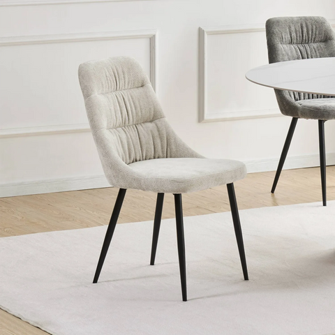 Rhodes Natural Chenille Fabric Dining Chairs – Set of 4 - Pendle Village Furniture