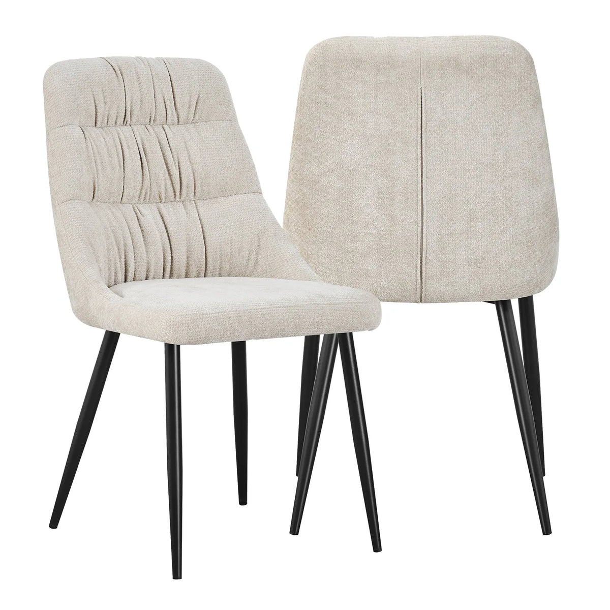 Rhodes Natural Chenille Fabric Dining Chairs – Set of 4 - Pendle Village Furniture