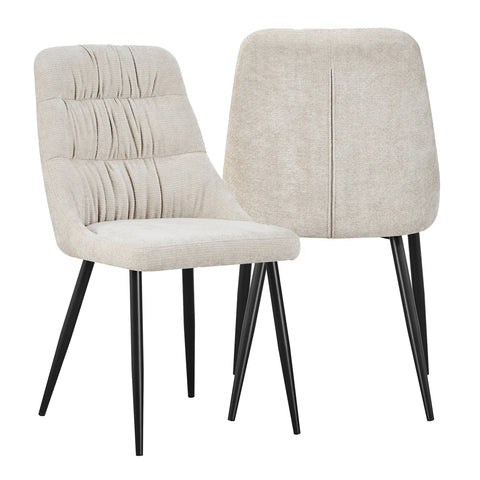 Rhodes Natural Chenille Fabric Dining Chairs – Set of 4 - Pendle Village Furniture