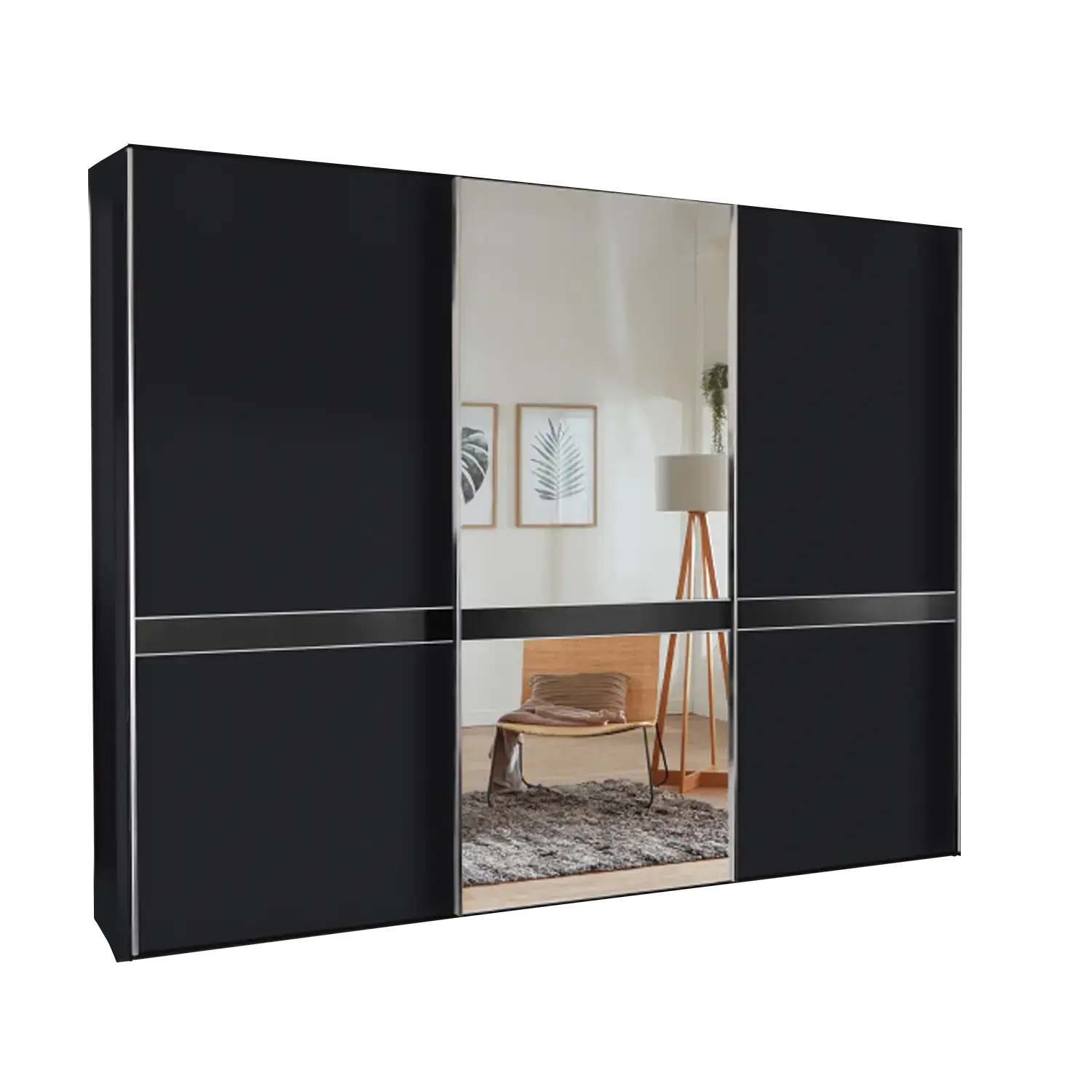 Wiemann Regen Graphite 3 Door Sliding Wardrobe With Mirror
