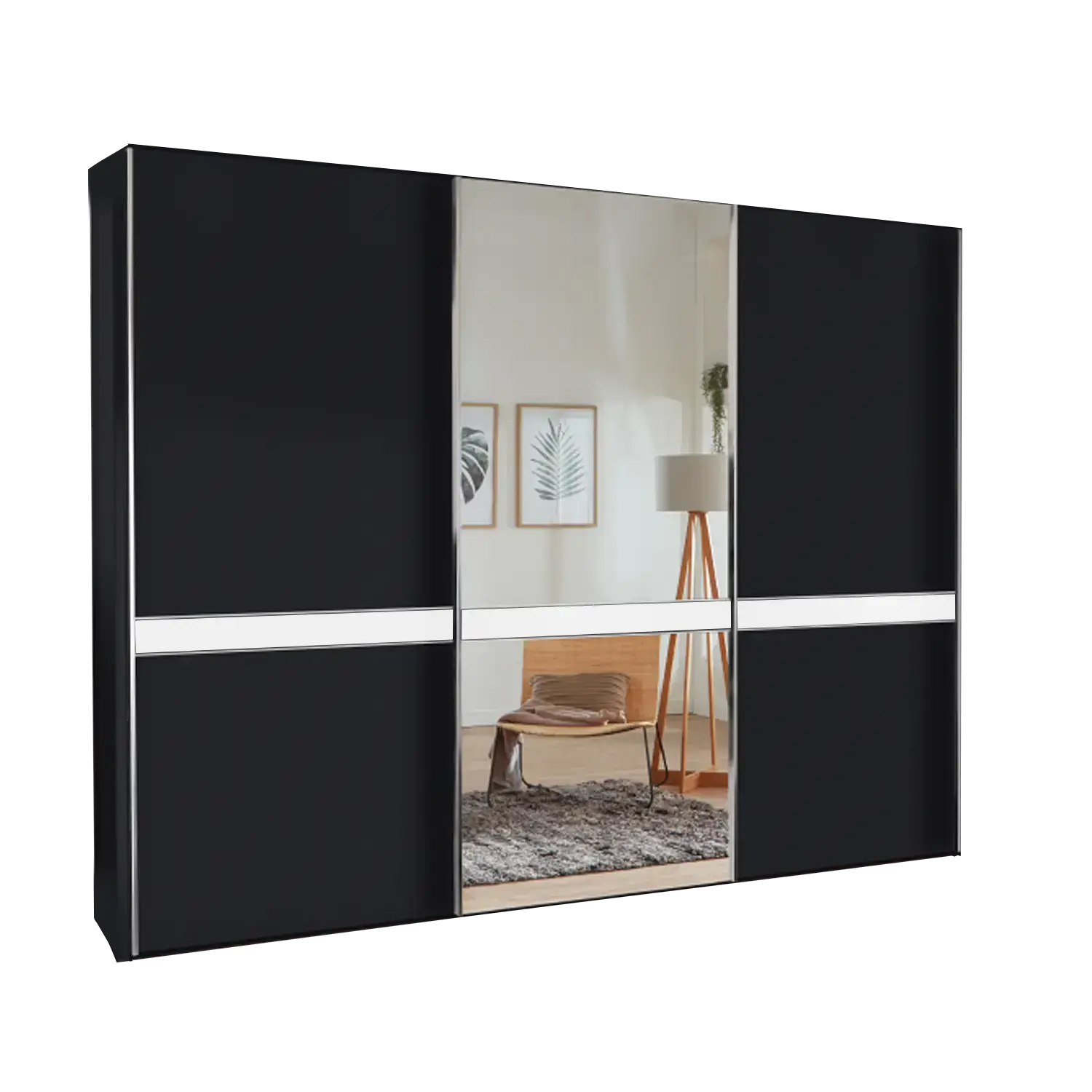 Wiemann Regen Graphite 3 Door Sliding Wardrobe With Mirror