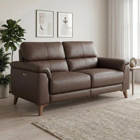 Ribal Prestige leather 2 seater power recliner sofa with USB ports.