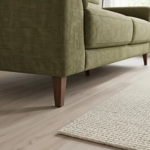 Minimalist sofa legs complementing contemporary style.
