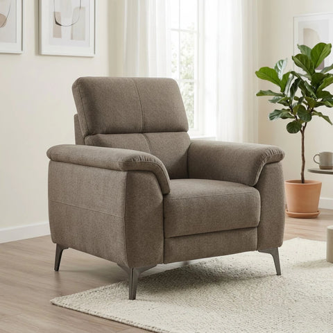 Modern armchair with coil sprung foam seating.