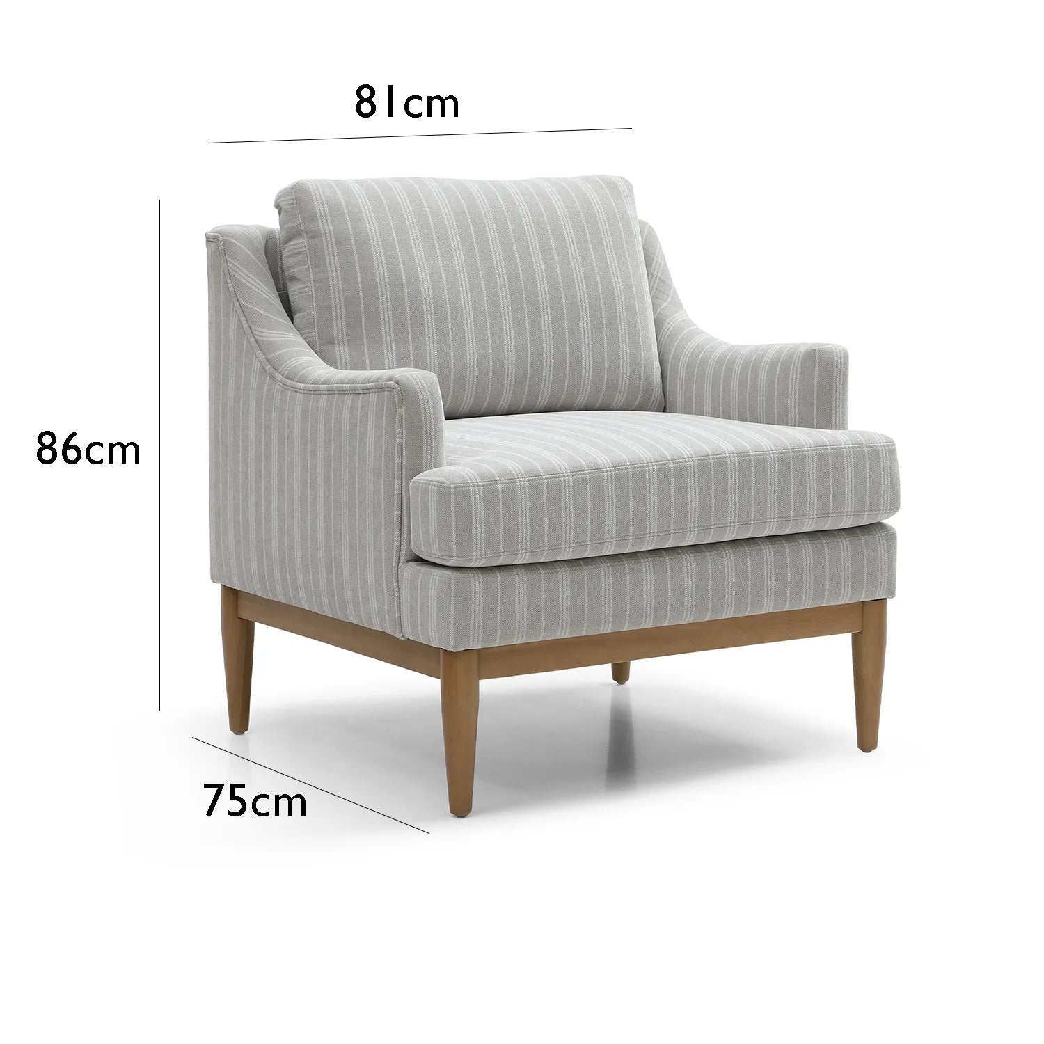 Rihanna Armchair in Natural Stripe Chenille Fabric - Pendle Village Furniture