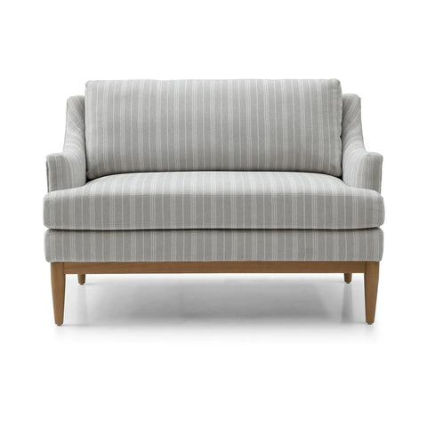 Bedroom Upholstered Loveseat with Wood Base