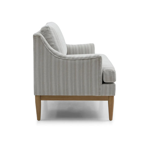 Rihanna Grey Chenille Fabric Loveseat with Wood Base