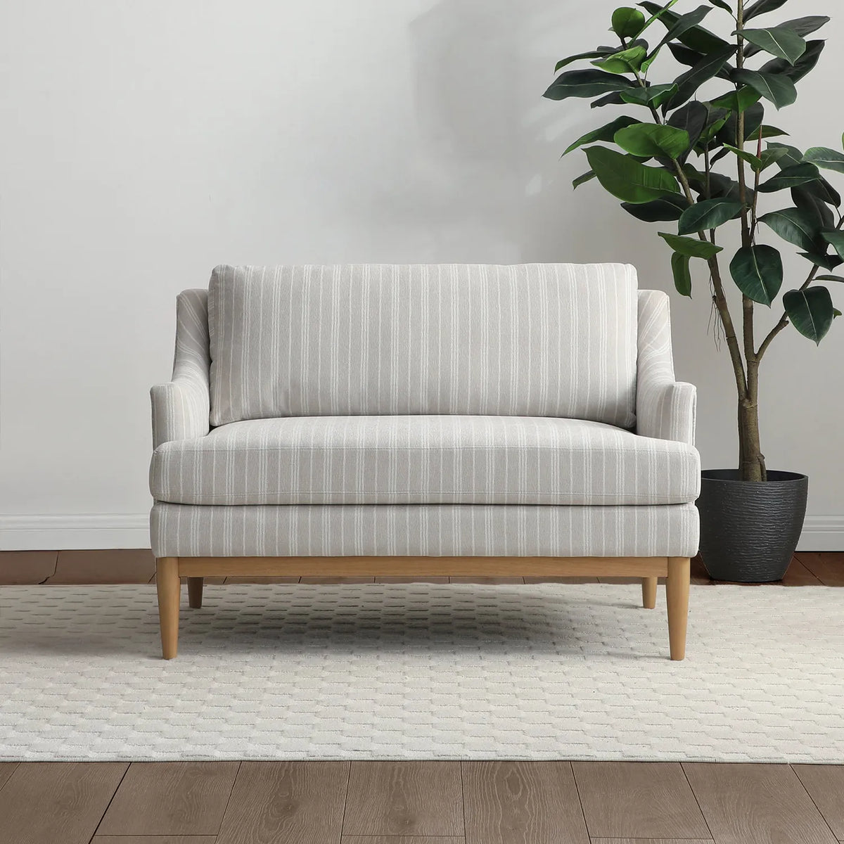Rihanna Upholstered Loveseat with Wood Base - Pendle Village Furniture