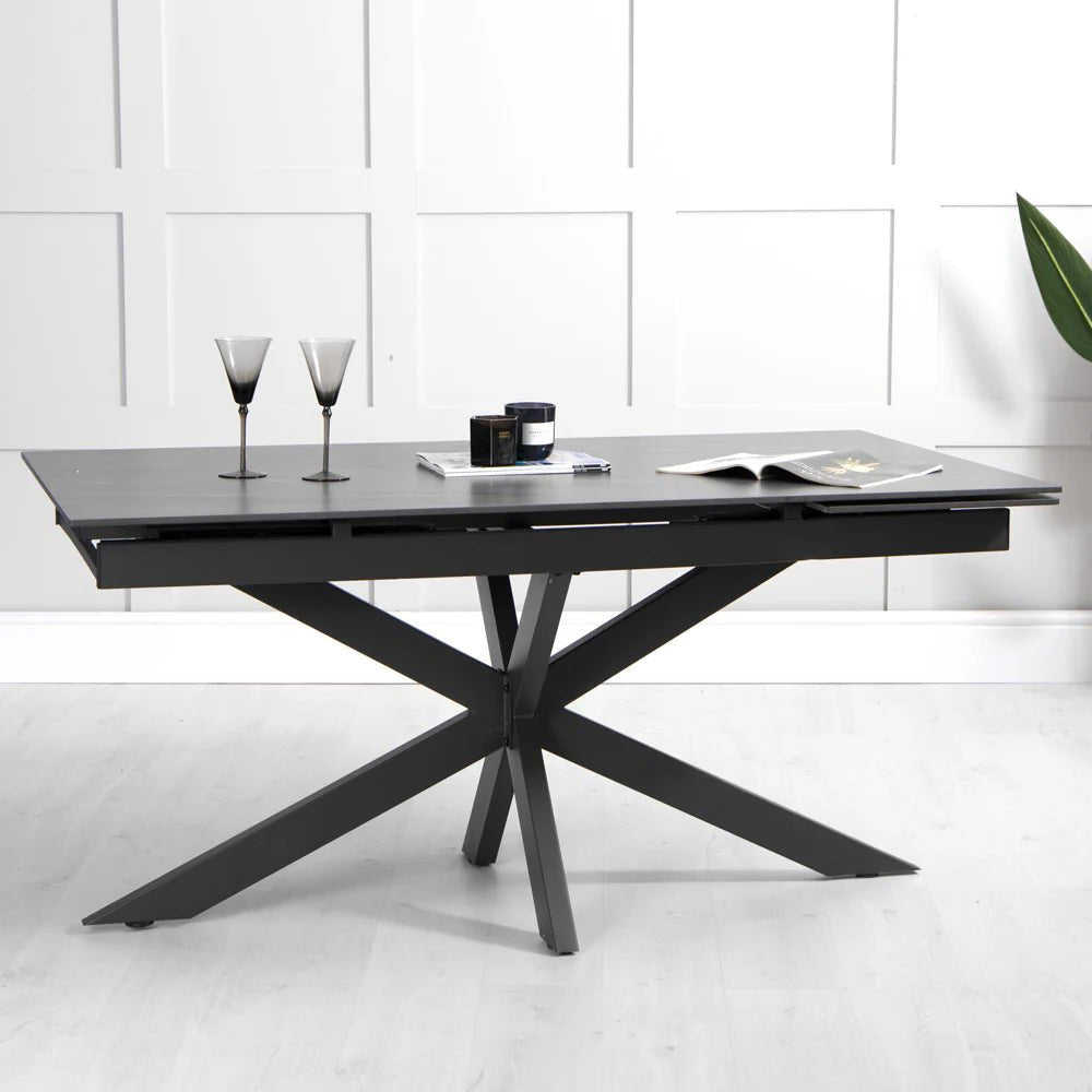 Riley Graphite Sintered Stone Extending Dining Table - Pendle Village Furniture