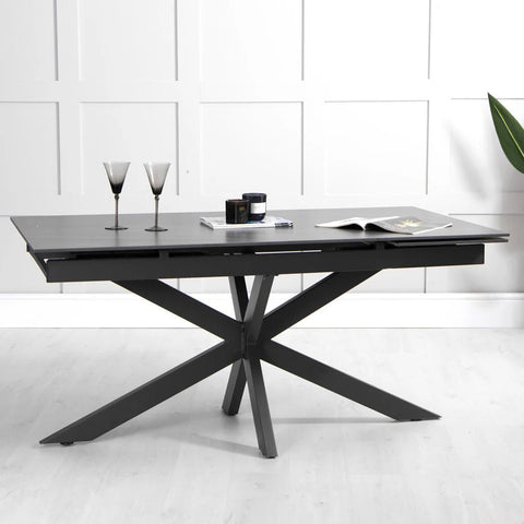 Riley Graphite Sintered Stone Extending Dining Table - Pendle Village Furniture