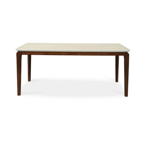 Rimni Large Walnut & Travertine Dining Table - W180cm