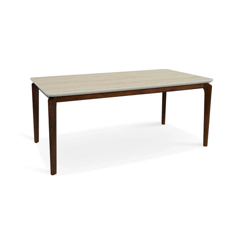 Rimni Large Walnut & Travertine Dining Table - W180cm