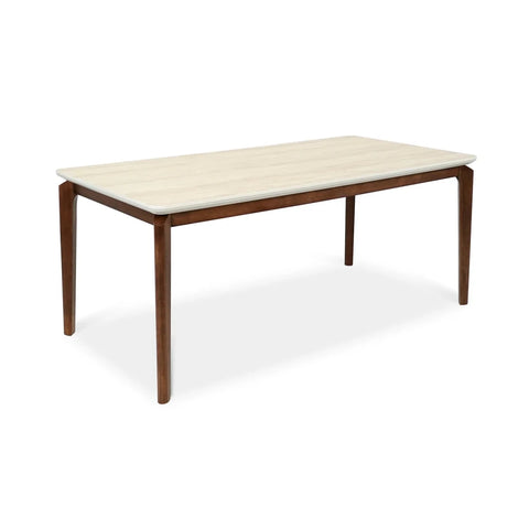 Rimni Large Walnut & Travertine Dining Table - W180cm